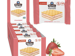 Rip Van Strawberry Keto Wafer Cookies - Healthy Vegan Snacks - Non GMO, Low Sugar (1g), Low Calorie - 16 Count